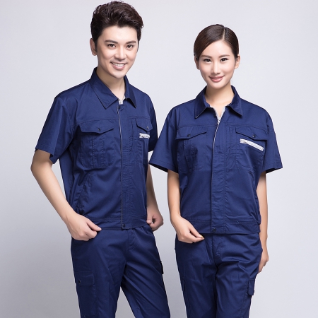 深蓝夏季短袖工作服套装AD12-2